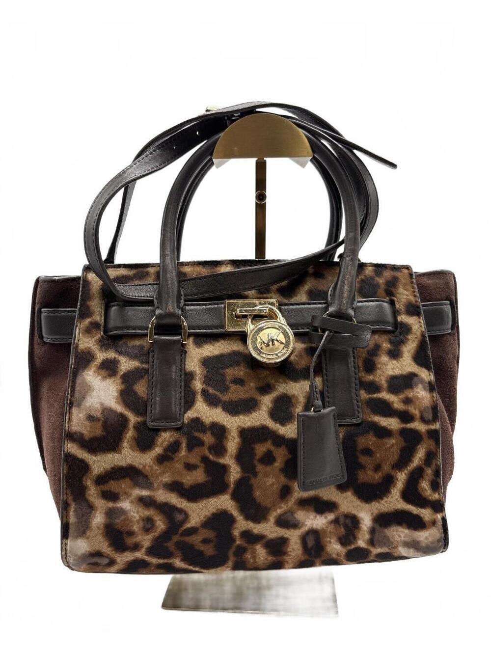 Michael Kors Leopard Haircalf Leather Handbag Gold Hardware